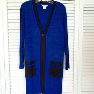 WOMEN'S MISOOK ONE BUTTOM LONG SWEATER DRESS IN DARK BLUE, LONG SLEEVE, SIZE: S